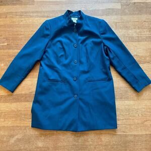 NWOT Liz Baker Emerald green five button Nehru jacket size 18 b32